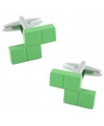 Green Tetris Block Cufflinks 