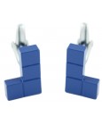 Blue Tetris Block Cufflinks 
