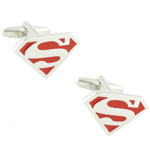 Red Superman Shield Cufflinks 