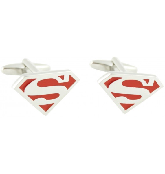 Red Superman Shield Cufflinks 