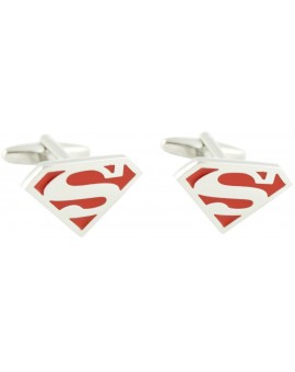 Red Superman Shield Cufflinks 