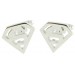 Silver Plated Superman Hollow Shield Cufflinks 