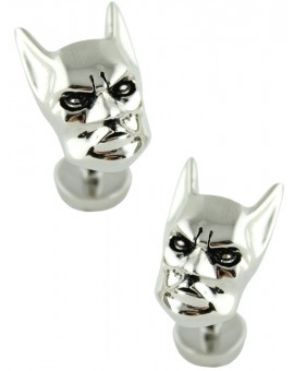 3D Silver Plated Batman Head Cufflinks
