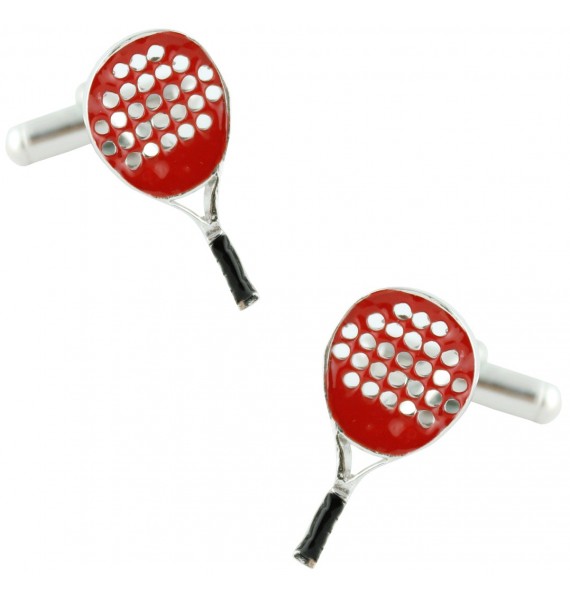 Red Paddle Racket Cufflinks 
