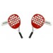 Red Paddle Racket Cufflinks 