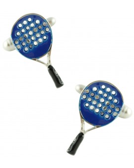 Blue Paddle Racket Cufflinks 