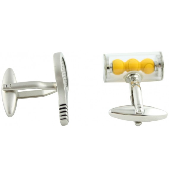 Tennis Racket and Ball Sleeve Cufflinks 