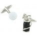 Black Golf Bag and White Golf Ball Cufflinks  