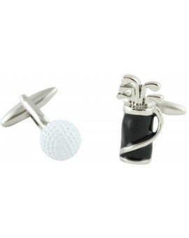 Black Golf Bag and White Golf Ball Cufflinks   2