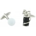 Black Golf Bag and White Golf Ball Cufflinks  