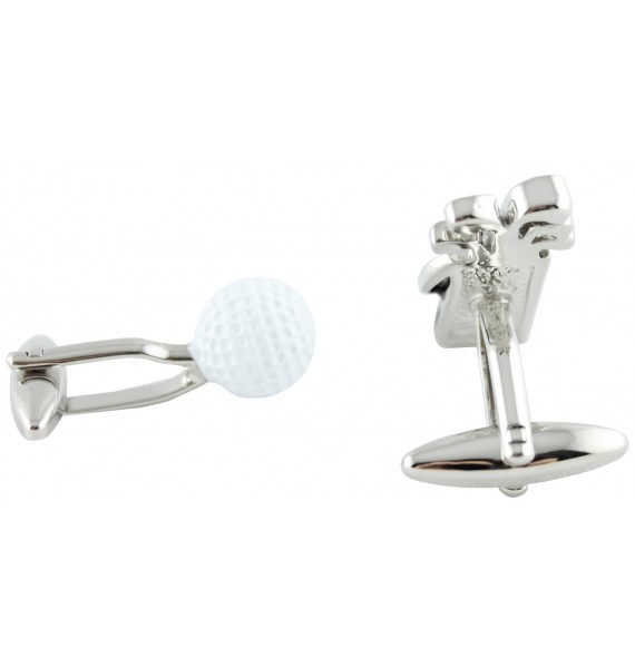 Black Golf Bag and White Golf Ball Cufflinks  