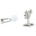 Black Golf Bag and White Golf Ball Cufflinks  