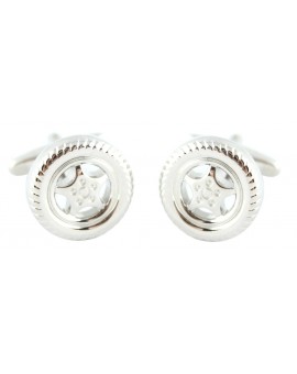 Silver Plated Tyre Cufflinks  2