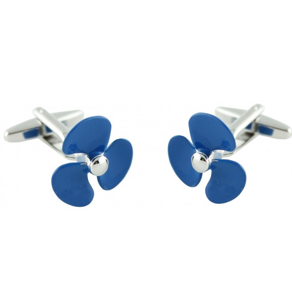 Blue Boat Propeller Cufflinks 