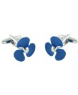 Blue Boat Propeller Cufflinks 