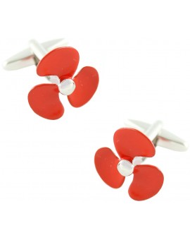Red Boat Propeller Cufflinks 
