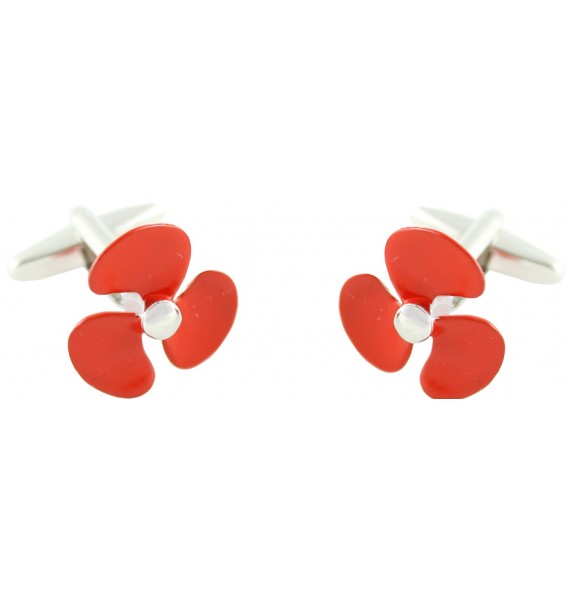 Red Boat Propeller Cufflinks 
