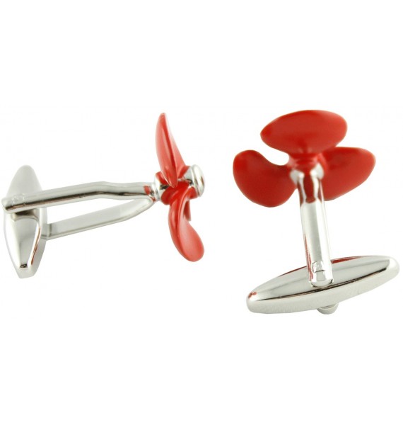 Red Boat Propeller Cufflinks 