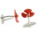 Red Boat Propeller Cufflinks 