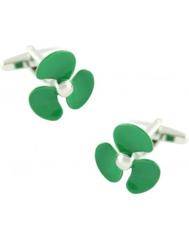Green Boat Propeller Cufflinks 