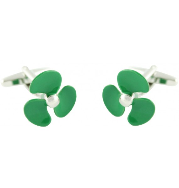 Green Boat Propeller Cufflinks 