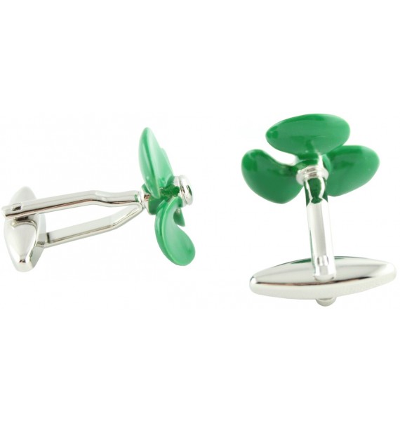 Green Boat Propeller Cufflinks 