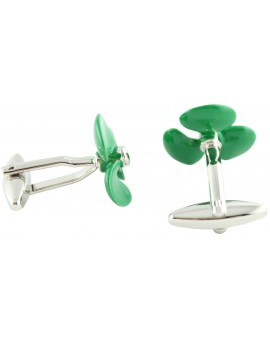 Green Boat Propeller Cufflinks 