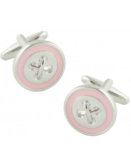 Pink Line Button Cufflinks 