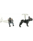 3D Black Bulldog Cufflinks 