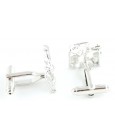 Silver Plated Drums Cufflinks 