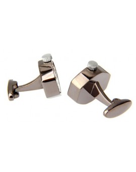 Octagon Gunmetal Watch Movement Cufflinks  2