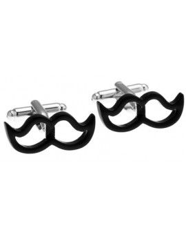 Gemelos Bigote Gentleman Negro 
