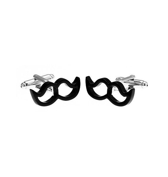 Gemelos Bigote Gentleman Negro 