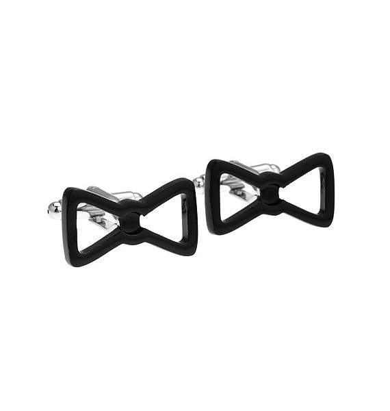 Black Bow Tie Cufflinks 