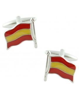 Spain Flagpole Cufflinks 