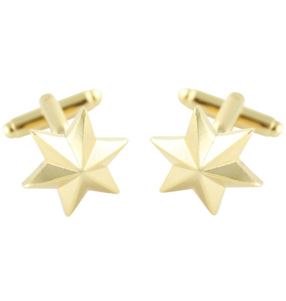 Six-Point Golden Star Cufflinks 