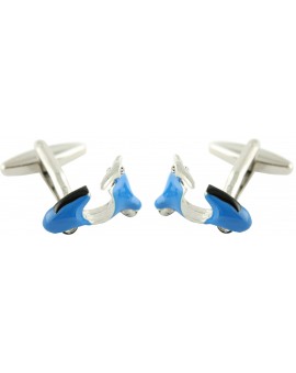 3D Blue Vespa Cufflinks  2