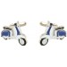 Blue and White Vespa Cufflinks