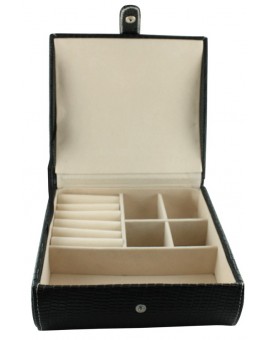 Black Leather 14-P Cufflink Case  2