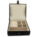 Black Leather 14-P Cufflink Case 