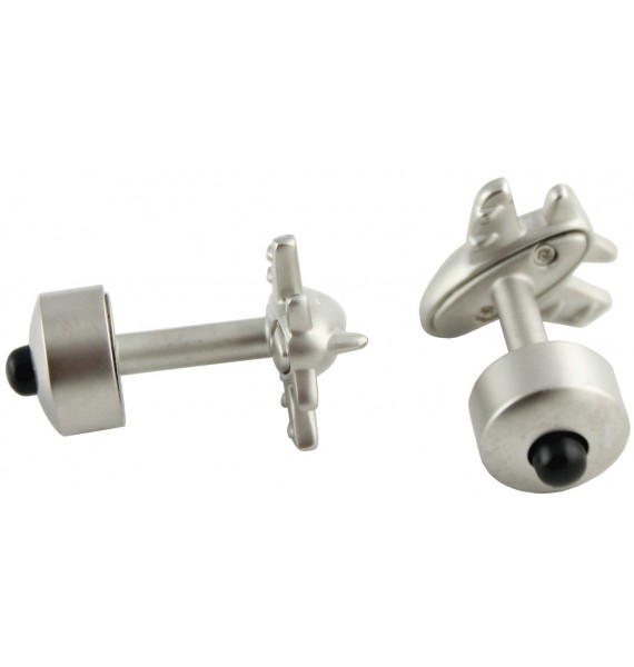 LED Light Jumbo Aircraft Cufflinks 