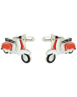 White and Red Vespa Cufflinks 2