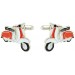 White and Red Vespa Cufflinks