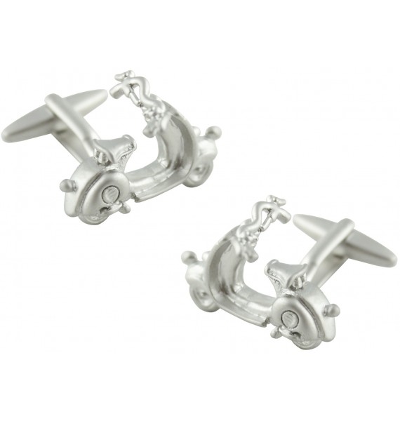 3D Silver Plated Vespa Cufflinks 