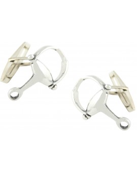 Gemelos Bocado de Caballo Plata 925