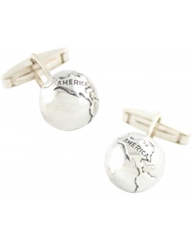 Sterling Silver Globe Cufflinks