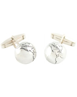 Sterling Silver Globe Cufflinks  2
