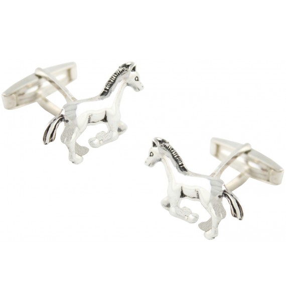 Sterling Silver Horse Cufflinks 