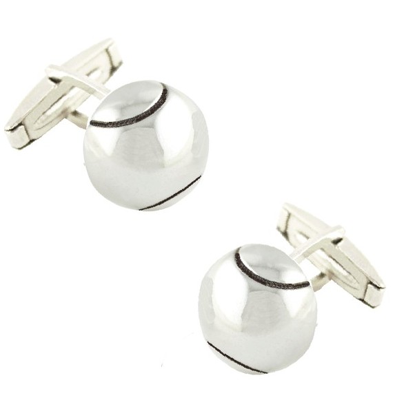 Sterling Silver Tennis Ball Cufflinks 