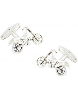Gemelos Motocross Bike Plata 925